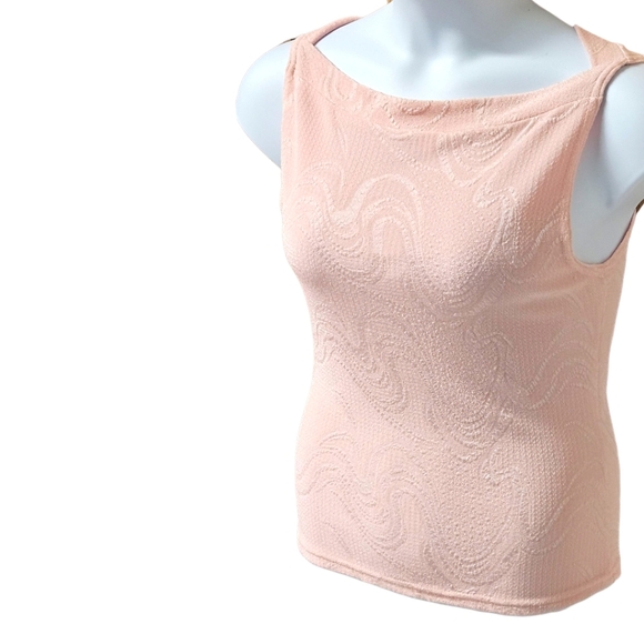 WRAPPER Women's New Pretty Pink Swirl Design Sleeveless Tank Top Size L - Picture 6 of 13